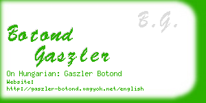 botond gaszler business card